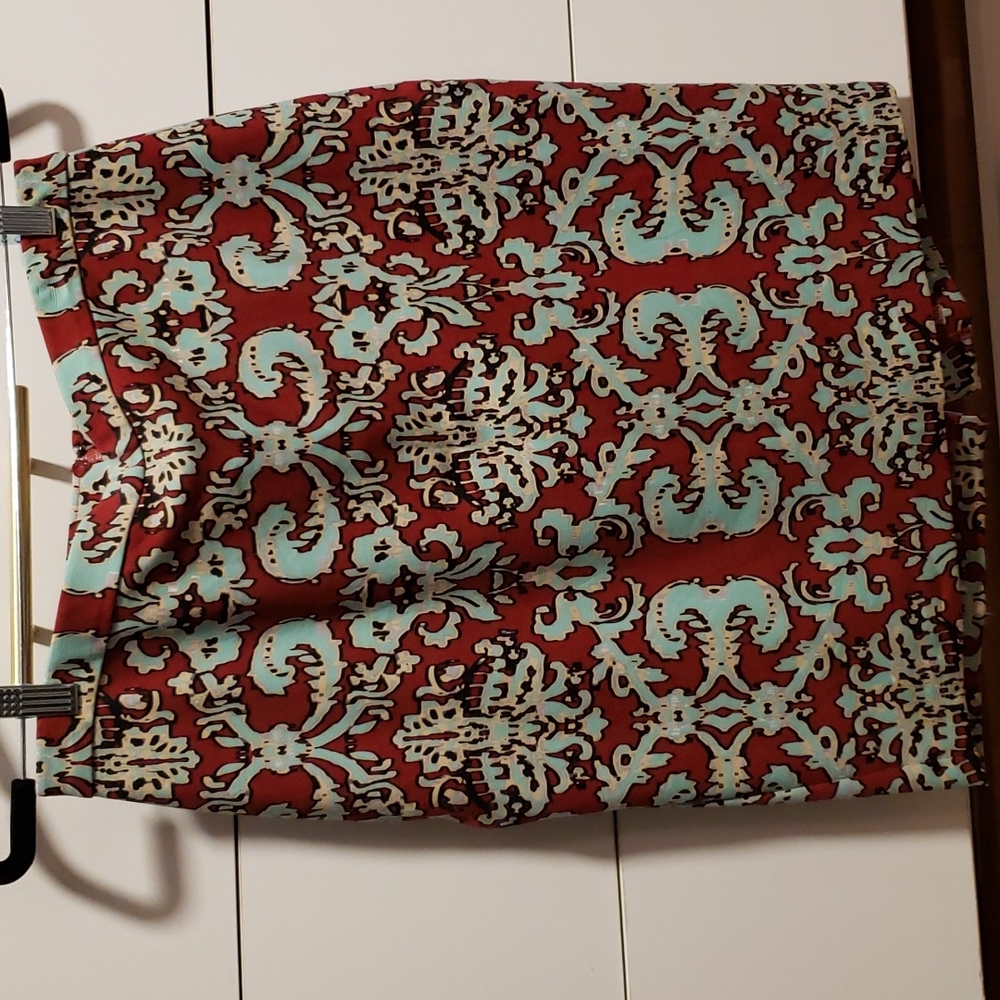 The Limited paisley red teal skirt
